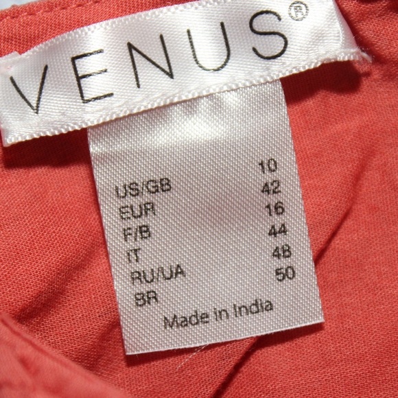 Venus Women’s Tank Blouse Size 10 Eyelet Spring Summer Wear Coral - Picture 3 of 4